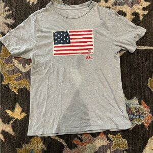 Ralph Lauren Gray Tee with Flag Design